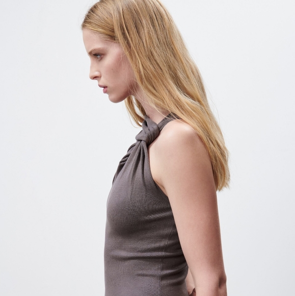 NWT ZARA Knotted Knit Dress - Picture 4 of 6